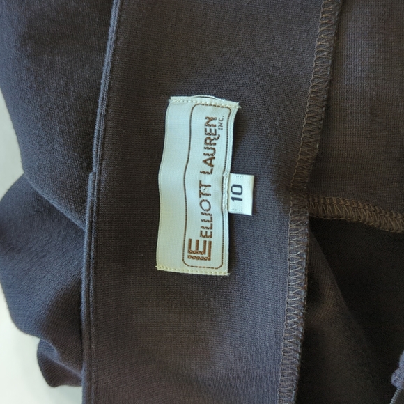 VINTAGE ELLIOTT LAUREN DARK BROWN PULL-ON PANTS SIZE 10 - Picture 5 of 11